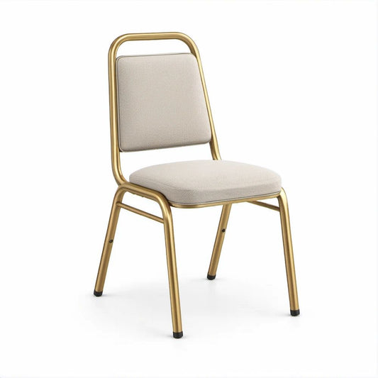 Sedia da pranzo imbottita beige con struttura oro, 47 x 54 x 84 cm