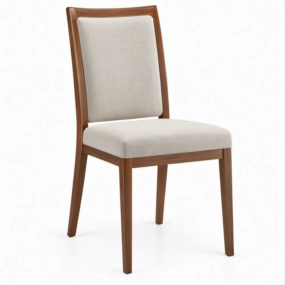 Sedia da pranzo imbottita beige e marrone noce, 46 x 57 x 95 cm